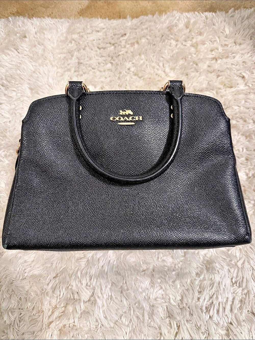 Coach Mini Sierra Satchel Crossgrain Leather Black